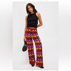 Free People Celmo Pipo Pants in red combo